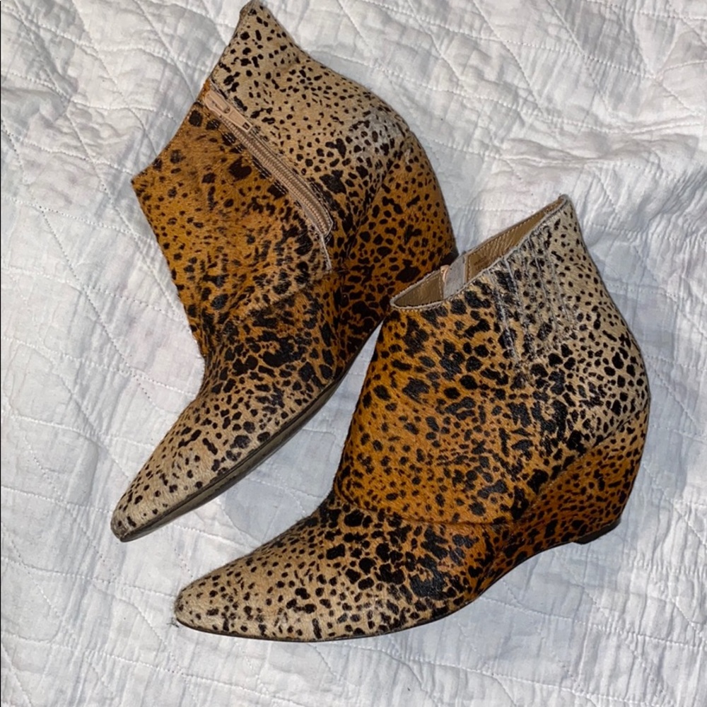 Matisse Animal Print Fur Booties 8.5